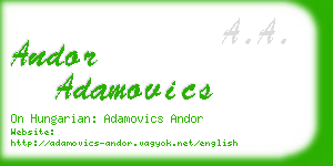 andor adamovics business card